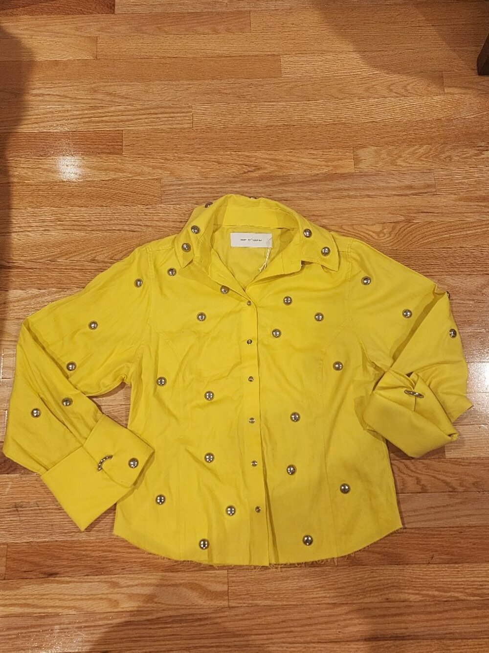 NWT Marques' Almeida Women's Studded Shirting Yellow Button Down - L
